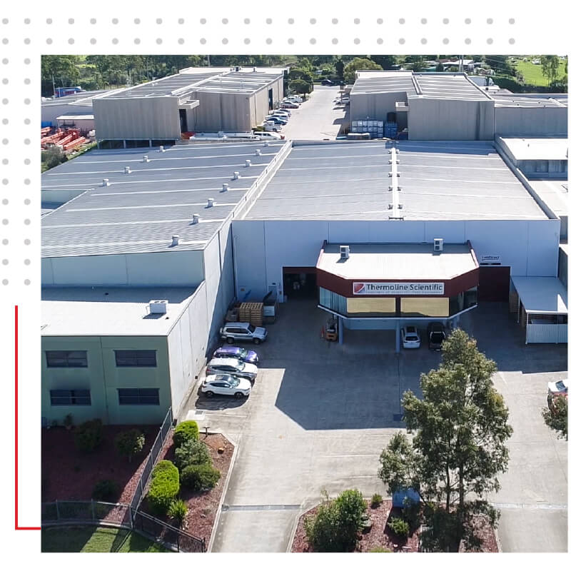 Fly over view of Thermoline's factory