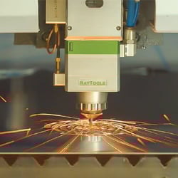 fibre laser cutter cutting sheetmetal for laboratory equipment